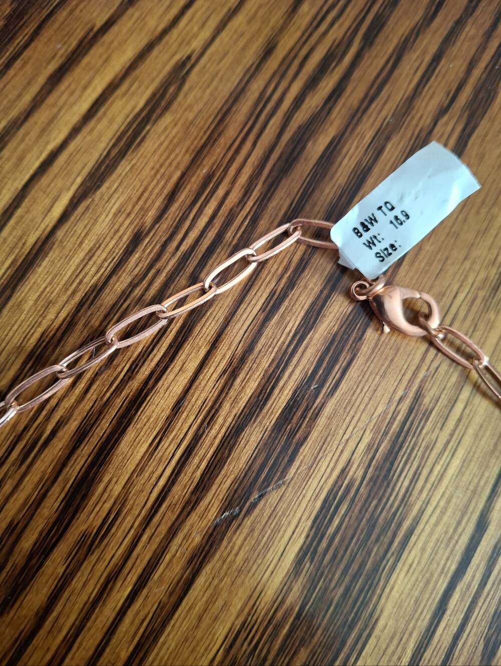 White Buffalo Necklace Copper Framing And Paperclip Chain 18"-20" - Picture 4 of 5